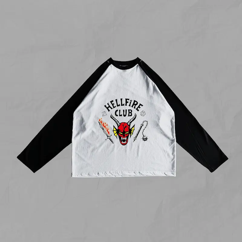 تیشرت آستین رگلان اور سایز (بدون جنسیت) Hell Fire Club