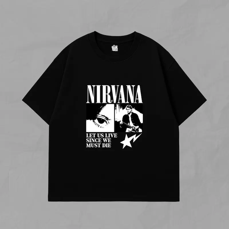 تیشرت آستین کوتاه Nirvana-Let us live