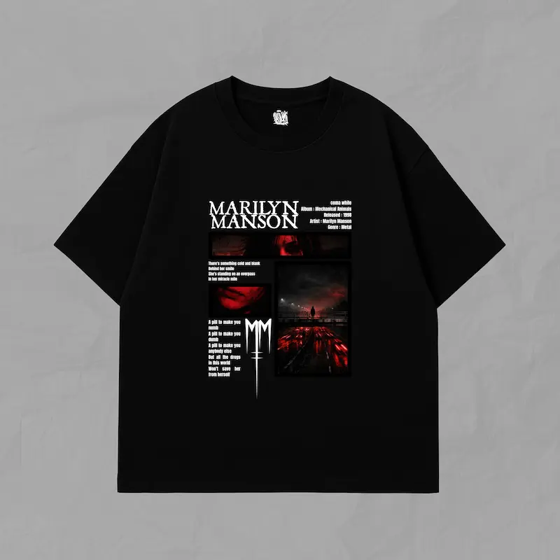 تیشرت آستین کوتاه Marilyn Manson-White coma