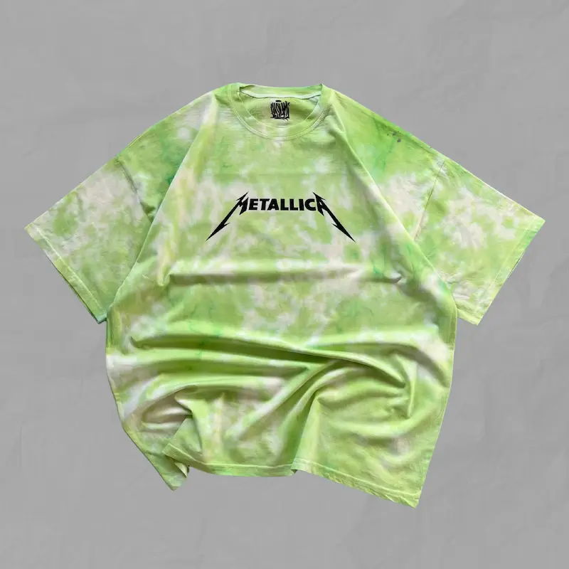 تیشرت آستین کوتاه تایدای Metallica - سبز روشن