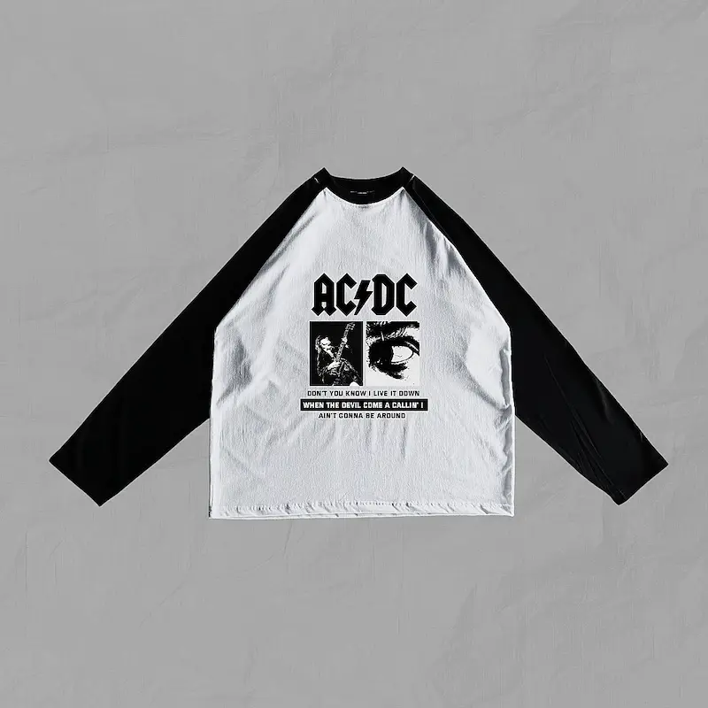 تیشرت آستین رگلان اور سایز ACDC