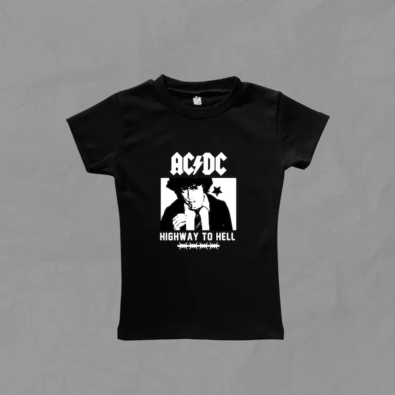 تیشرت دخترانه ی فیت ACDC - Highway to Hell