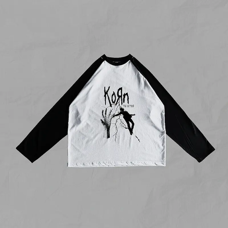 تیشرت آستین رگلان اور سایز Korn-The Nothing