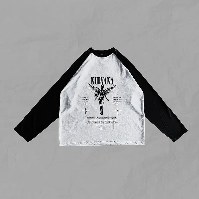 تیشرت آستین رگلان اور سایز Nirvana-Thunder