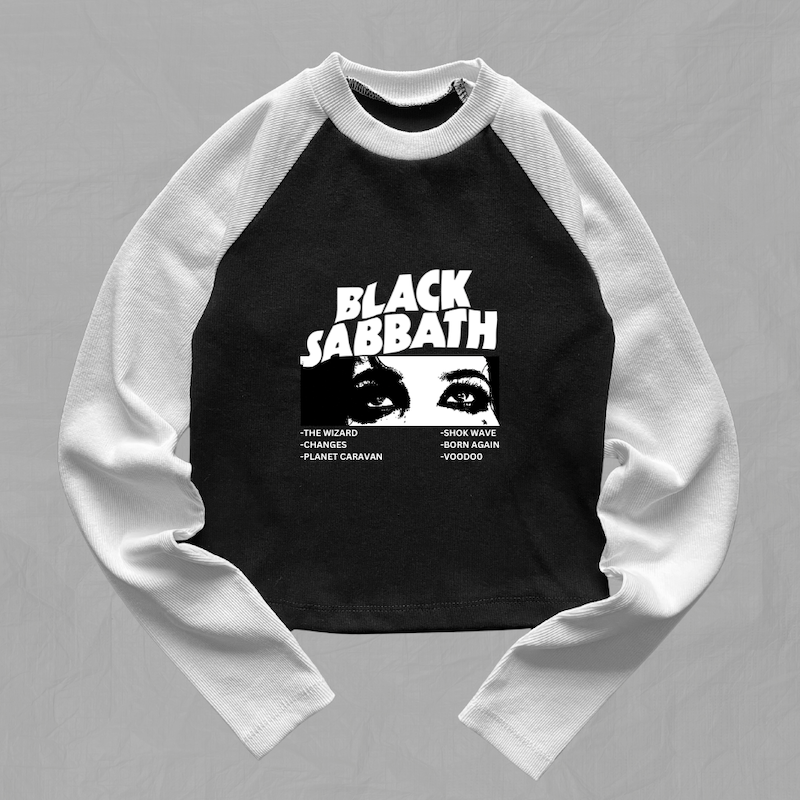 کراپ تیشرت آستین بلند Black Sabbath