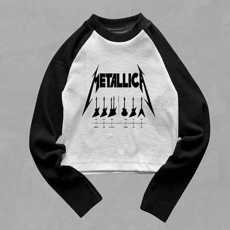 کراپ تیشرت آستین بلند Metallica – Guitars