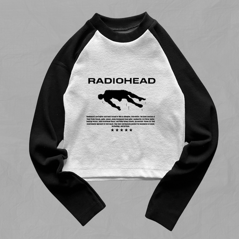کراپ تیشرت آستین بلند Radio head