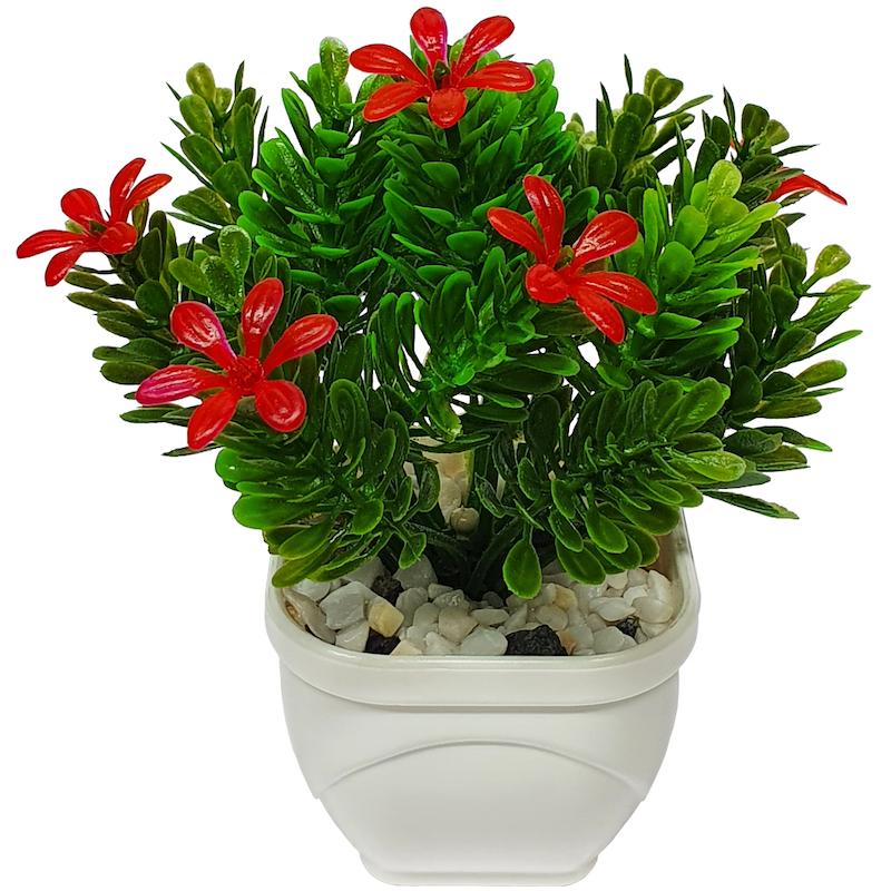 گلدان به همراه گل مصنوعی مدل KJ7