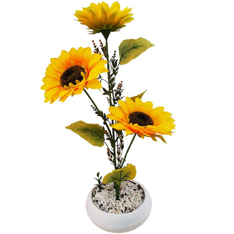  گلدان به همراه گل مصنوعی مدل آفتابگردان کد 3G