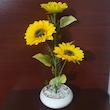  گلدان به همراه گل مصنوعی مدل آفتابگردان کد 3G