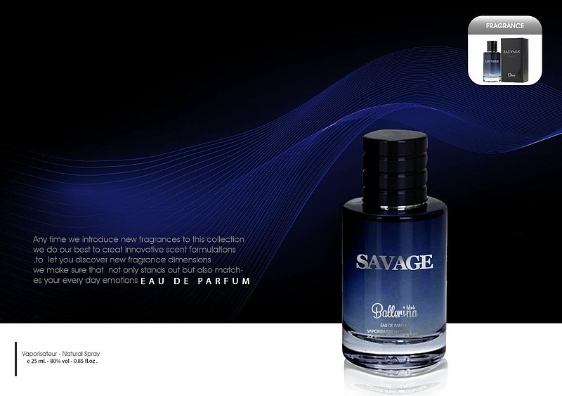 عطر جیبی مردانه بالرینا مدل ساواج Savage