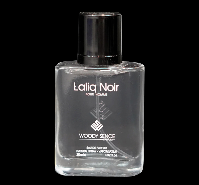 عطر جیبی مردانه وودی سنس مدل لالیک نویر Laliq Noir