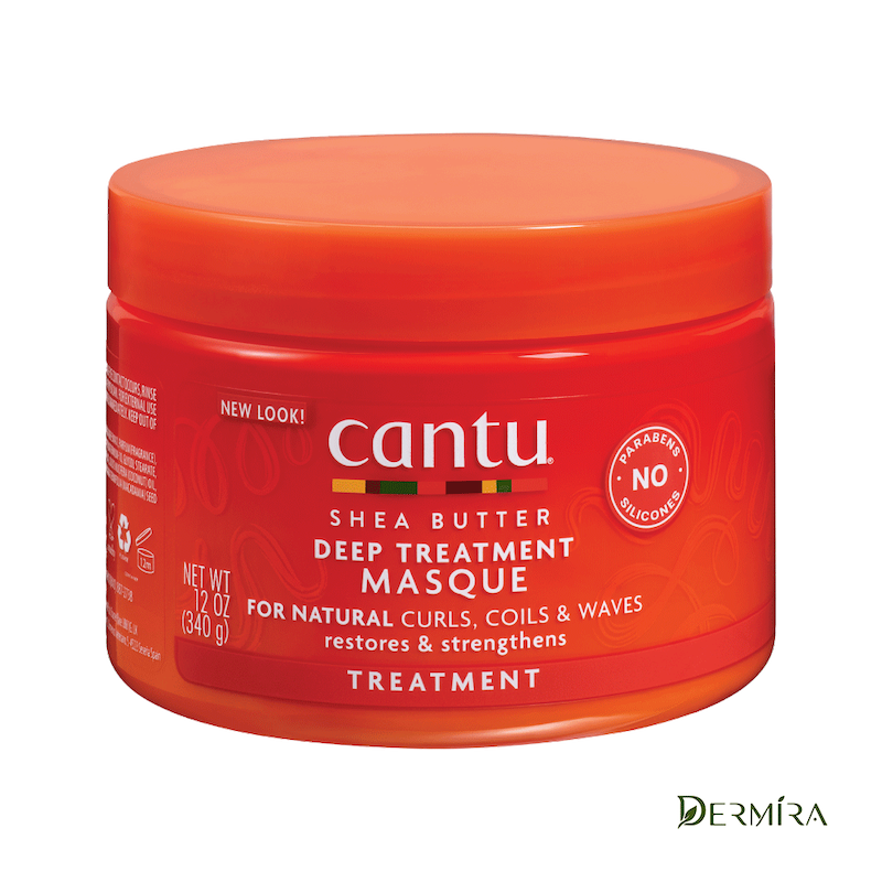 نمای جلوی ظرف ماسک موی کانتو شی باتر Deep Treatment Masque با بسته‌بندی قرمز