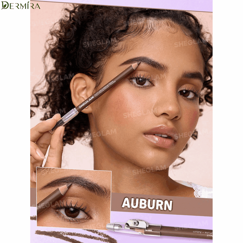 مدل با مداد ابرو شیگلم Fluff Line رنگ Auburn