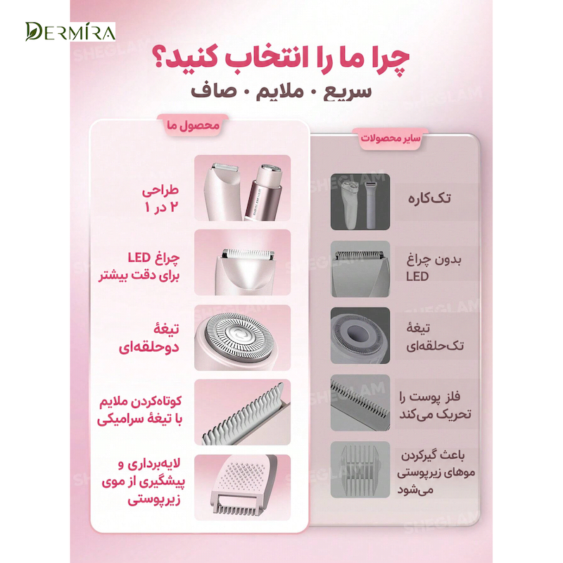 شیور شارژی صورت و بدن شیگلم Smooth Moves Dual-Head