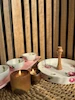 ست سرامیکی شاه‌نشین طرح رز صورتی