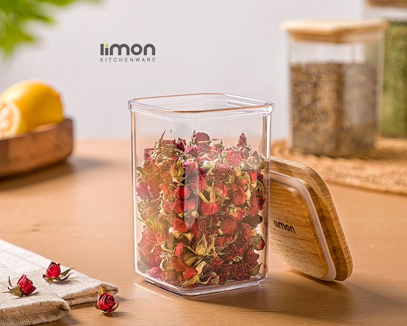 بانکه ادویه سارینا درب چوبی سایز 2 لیمون