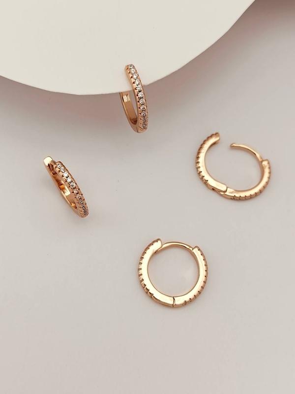 گوشواره حلقه فول نگین ژوپینگ 