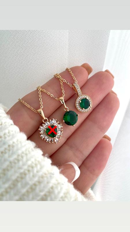 گردنبند سبز زمردی ژوپینگ 