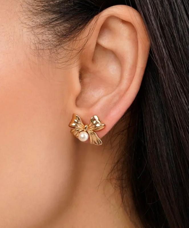 گوشواره پاپیون ژوپینگ مروارید 