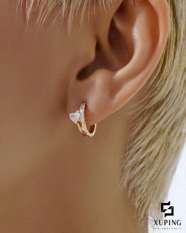 گوشواره حلقه نگین قلب ژوپینگ