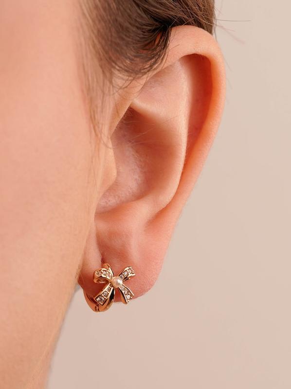 گوشواره حلقه پاپیون مروارید 