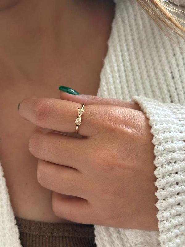 انگشترپاپیون نگینی مینیمال