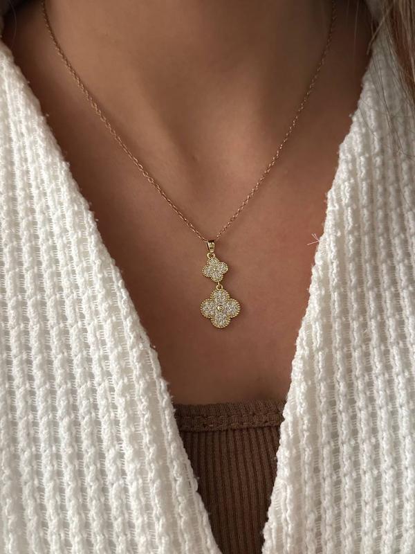 گردنبند ونکلیف نگینی دوگل