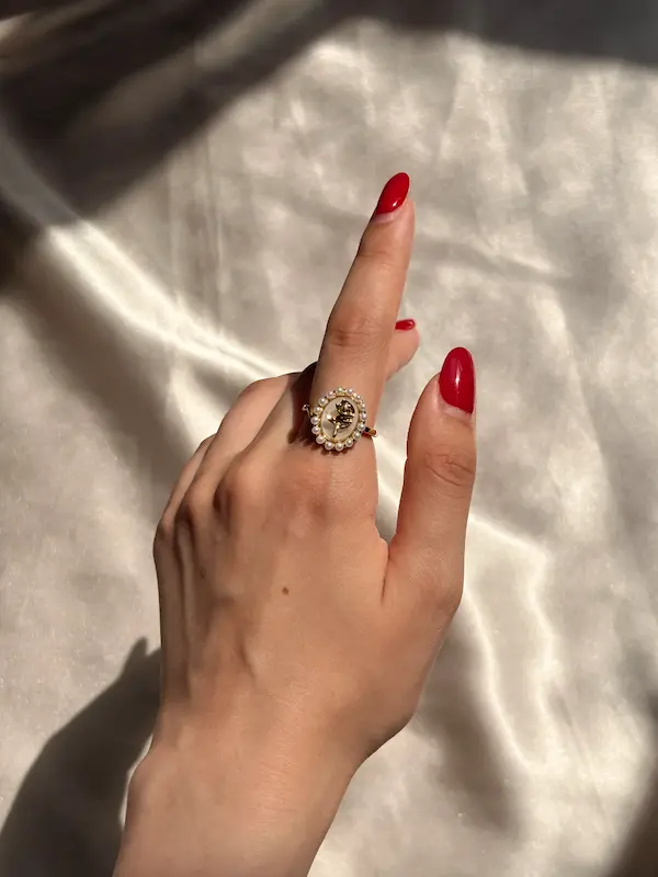 انگشترمینا کاری گل رز(کد4002)