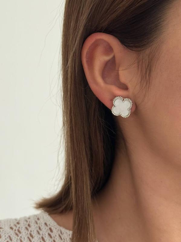 گوشواره ونکلیف سیلور صدفی