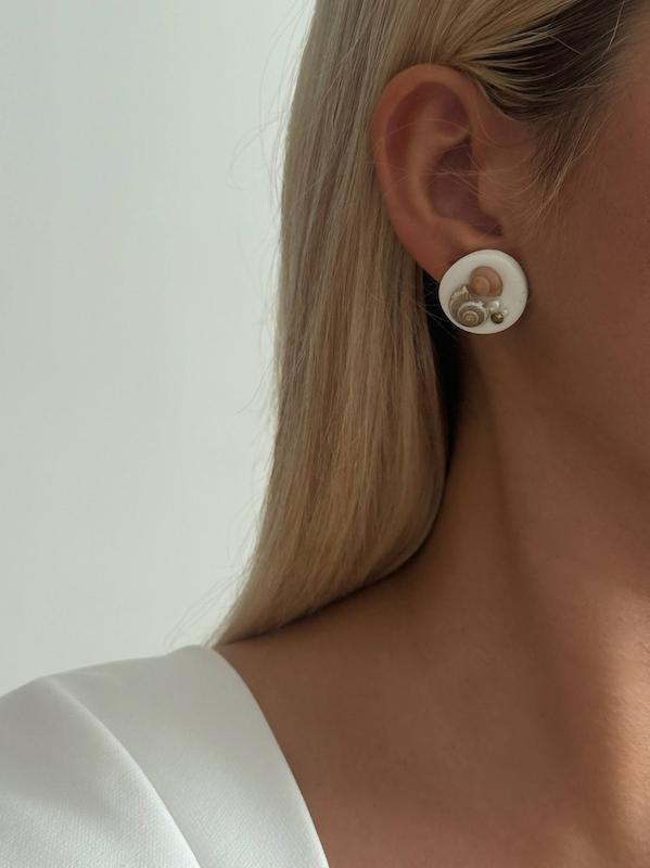 گوشواره دست‌ساز صدفی