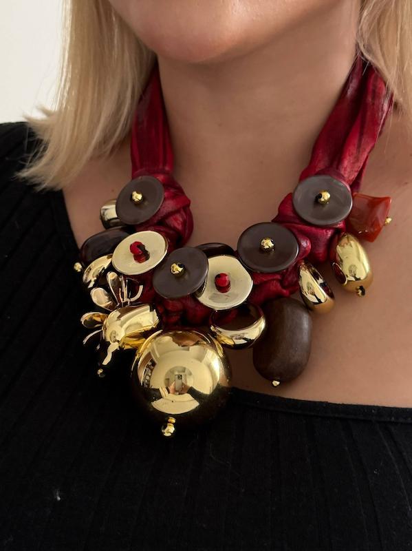 گردنبند ترکمن قرمز