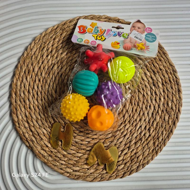 توپ حسی 6 عددی جغجغه ای کد 74685