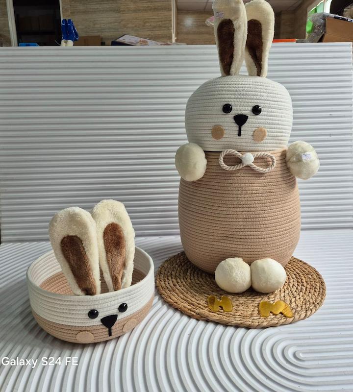 ست 2 تکه سبد قیطونی مدل خرگوش کد 77407