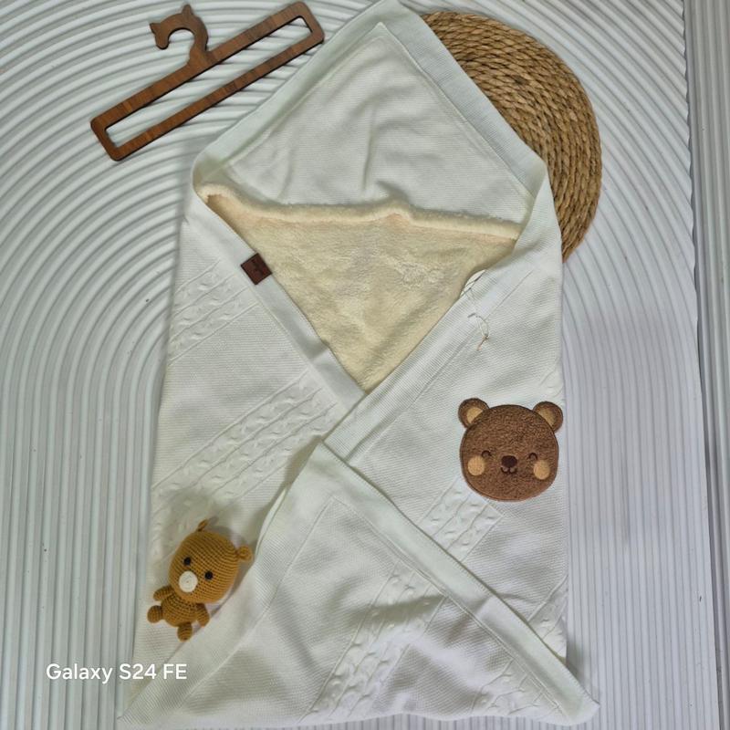 پتو دورپیچ و قنداق بافت داخل خز دولانو مدل تدی کد 45162