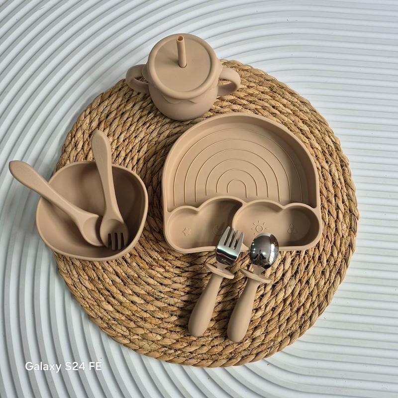 ظرف غذای کودک سیلیکونی مدل رنگین کمان کد 62173