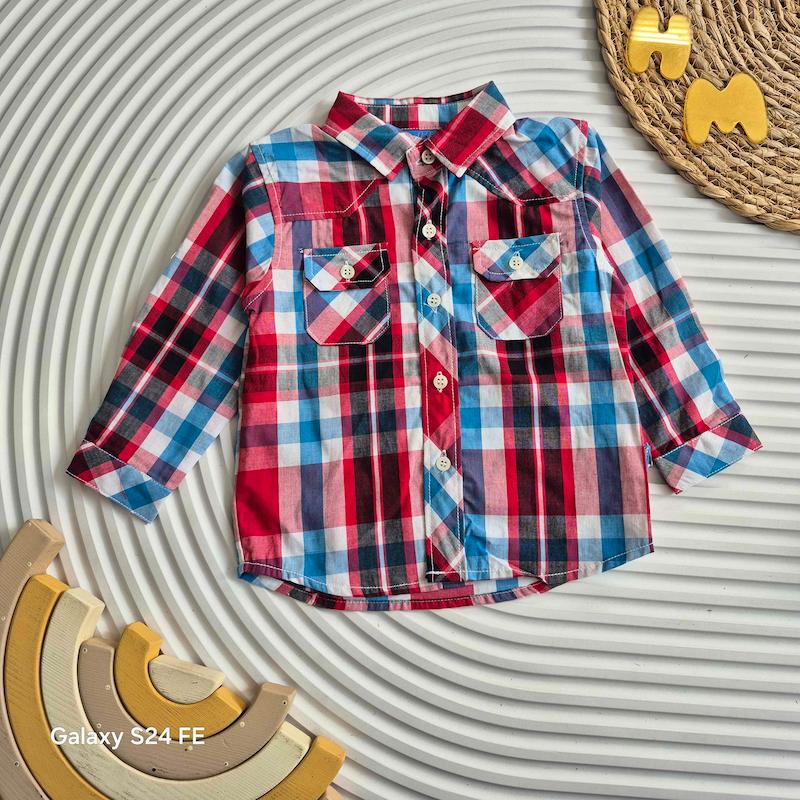 پیراهن 4 خونه وارداتی 9-36 ماه کد 13158