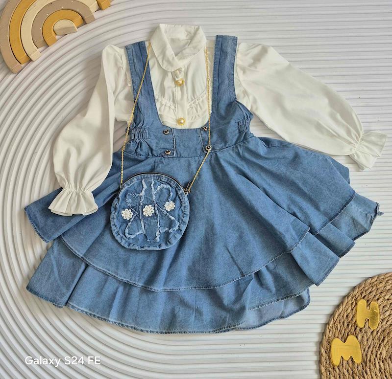 سارافون 3 تکه جین 5-7 سال کد 16263