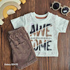 ست تیشرت و شلوارک 9-36 ماه مدل awesome کد 13457