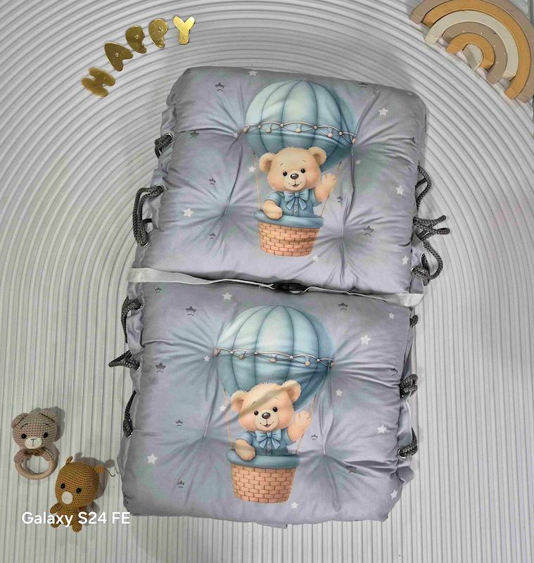 تاب مخمل نوزاد طرح خرس و بالون کد 77316