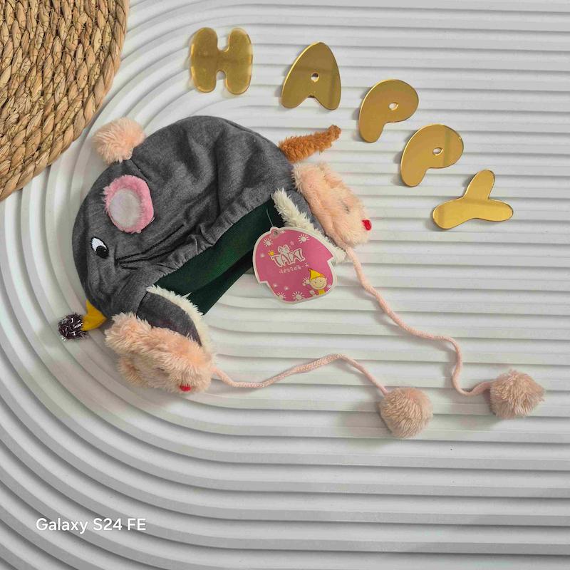 کلاه پاييزه طرح موش خاکستری کد 15106