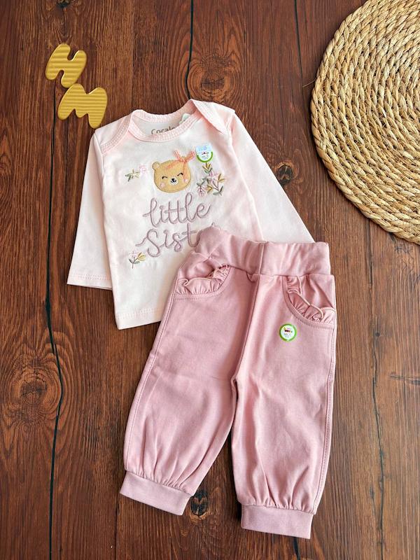 ست بلوز شلوار کوکالو مدل سیستر 0-12 ماه کد 18105