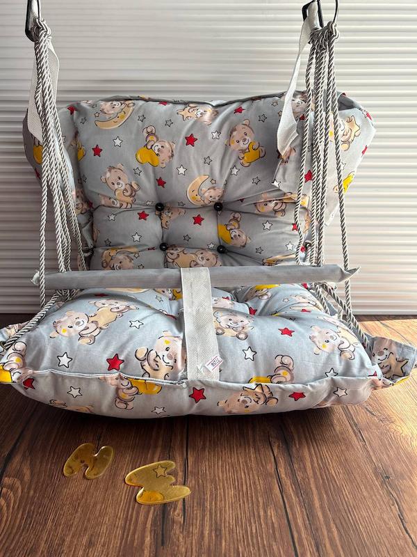 تاب نوزاد تترون مدل خرس و ماه طوسی 77250