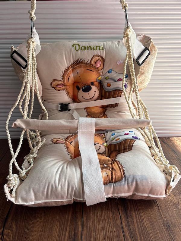 تاب نوزاد مخمل مدل خرس و بستنی کد 77375