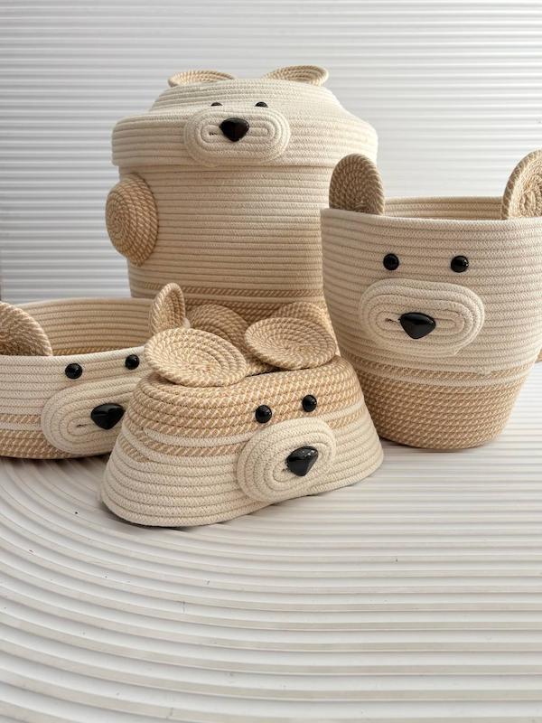 ست سبد لباسی قيطونی درب دار 77367