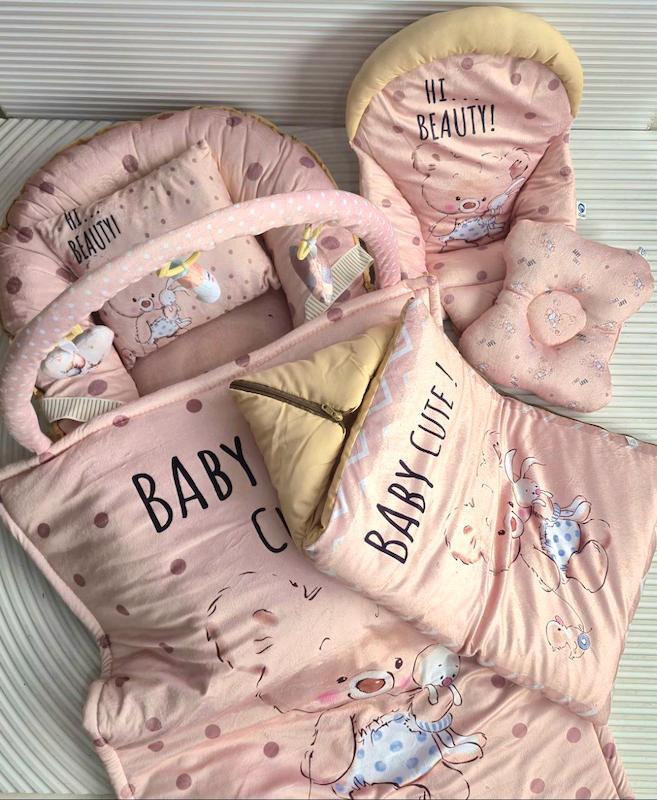 تشک گارد دار 7 تکه مخمل مدل خرس و خرگوش کد 41305