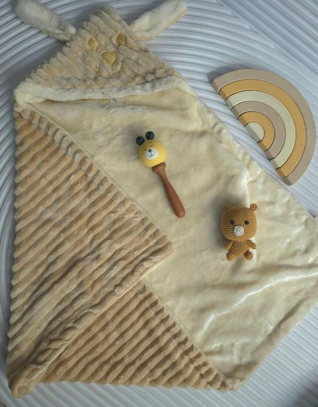 پتو کلاه دار کارامل مدل راه راه کد 45159