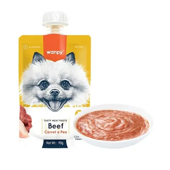 پودینگ سگ ونپی با طعم گوشت گوساله هویج و نخود فرنگی wanpy beef carrot and pea