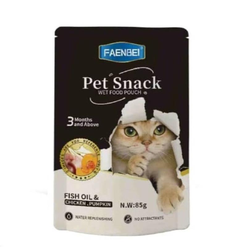پوچ گربه فنبی طعم مرغ، کدو روغن ماهی