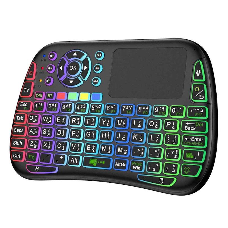 کیبورد و تاچ‌پد بی‌سیم پرودو، Porodo Mini Wireless Keyboard & Touch Combo، PD-MWKTC-BK، کیبورد بی‌سیم کوچک، کیبورد با تاچ‌پد، کیبورد وایرلس برای تلویزیون با گارانتی